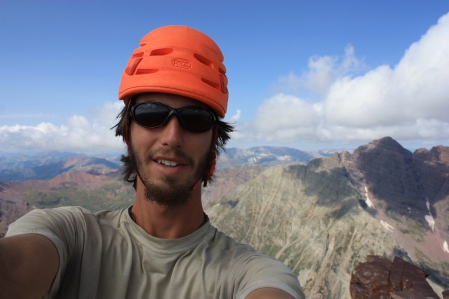 Luke on the summit of Pyramid Peak.