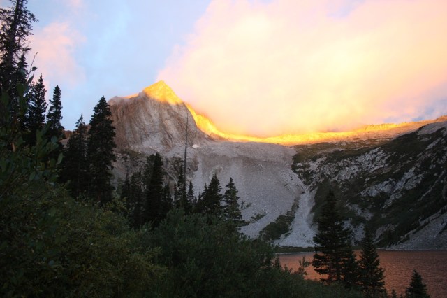 Sunrise on the way up Snowmass Mountain.