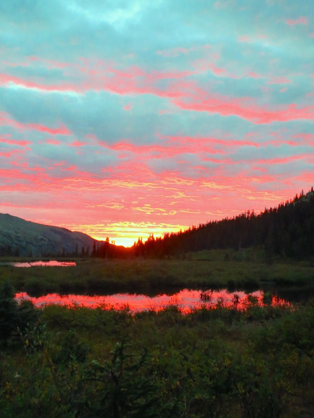 Sunrise before climbing up Mt. Yale.