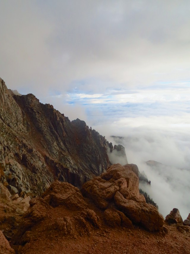 The clouds begin to gather as we parallel the road up to Pikes Peak's summit.