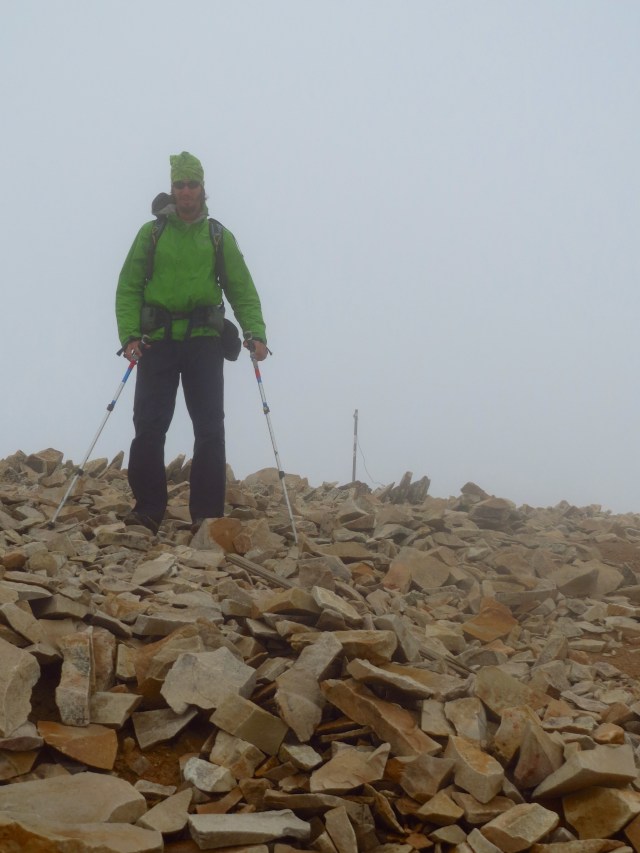 Luke descending Mount Sherman.