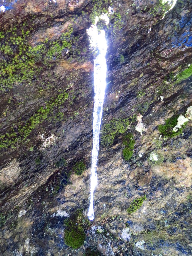 Sunlight playing with an icicle.