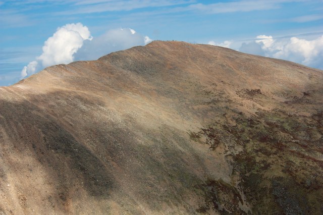 A look back at the large group on Elbert's summit from South Elbert.