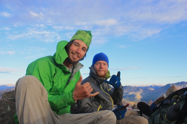 Luke and Junaid on the Mt. Huron Summit.