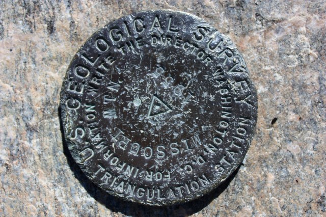 Missouri Mountain survey marker.