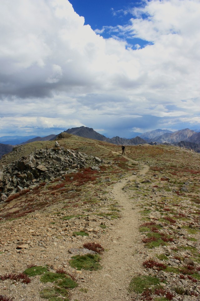 Junaid approaches the summit of Mt. Belford.