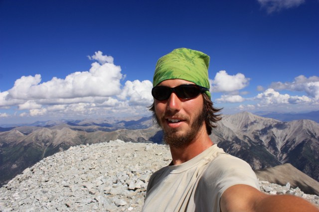 Luke on the summit of Mt. Antero.