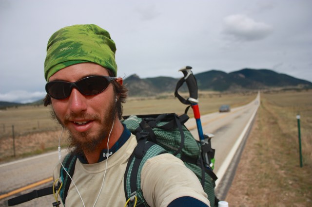 Luke on the road from Florissant to Hartsel.