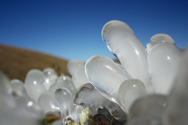 Natural ice sculptures near Silver Dollar lake.