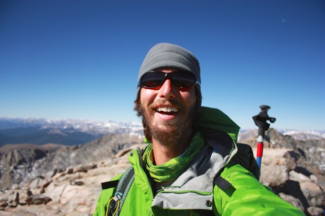 Luke on the Mt. Evans Summit. Since Luke had climbed Long's Peak before, this was his completion day for 14ers summits. Of course we were a week away from completing them as a Thru Hike.